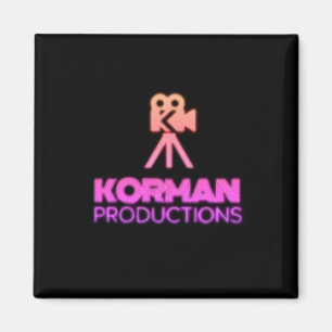 Korman Productions YouTube Channel Pink Logo Magnet