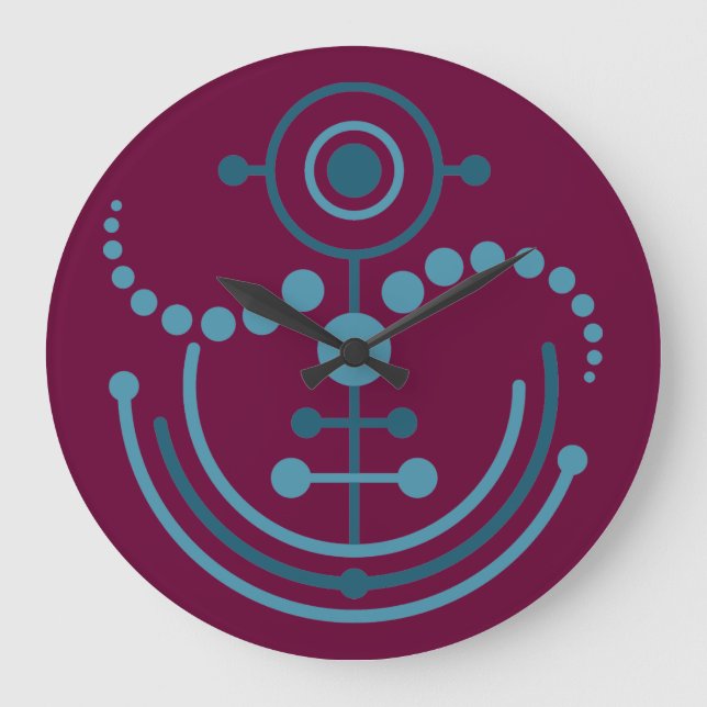 Kornkreis Piktogramm / crop circle pictogram VIII Large Clock (Front)