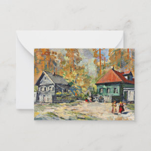 Korovin - Autumn in a Russian Village Card