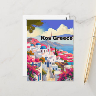 Kos Travel Postcard Art, Kos Greece Travel Art Kos