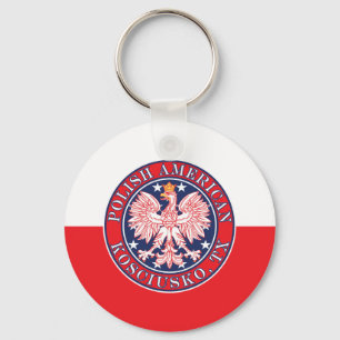 Kosciusko Texas Polish American Eagle Keychain