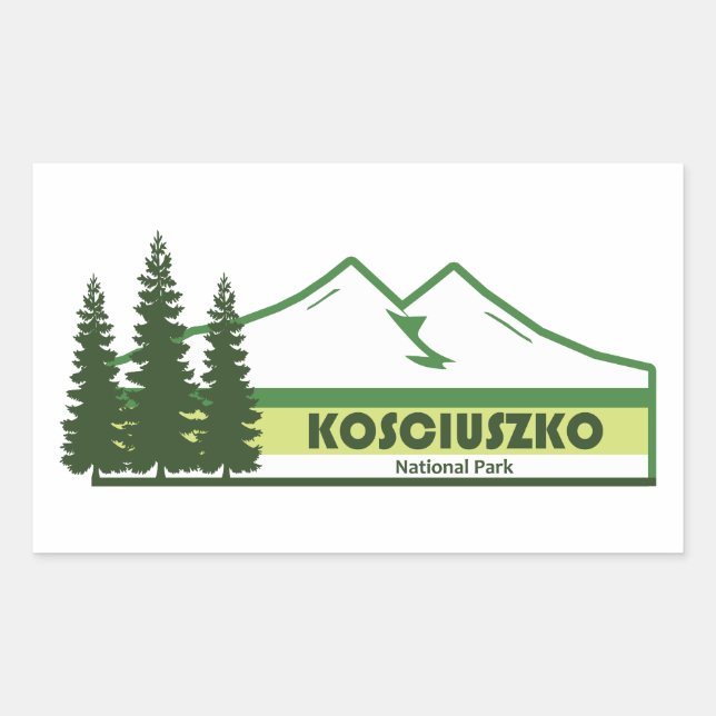 Kosciuszko National Park Green Stripes Sticker (Front)