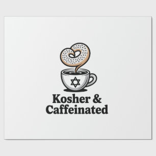 Kosher and Caffeinated Jewish Coffee Hanukkah   Wrapping Paper