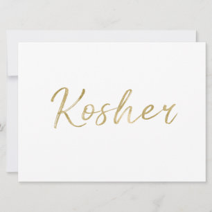 "Kosher" Food Sign Stylish Gold Hand Lettered