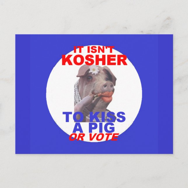 KOSHER  Pig Postcard (Front)