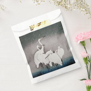 Koson Egrets in the Snow: Vintage Japanese Favour Bag