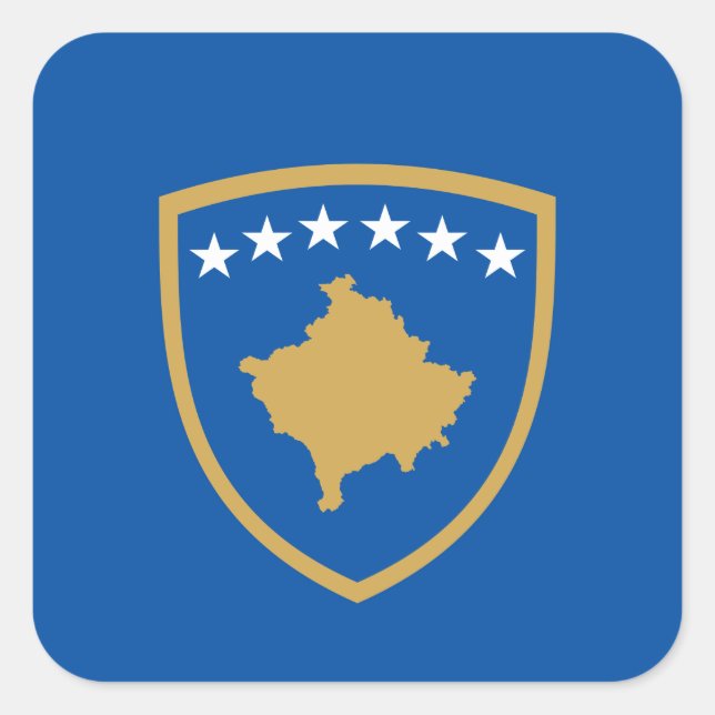Kosovar Coat of Arms, Kosovo Square Sticker (Front)