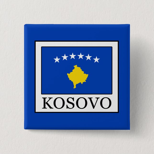 Kosovo 2 Inch Square Button (Front)