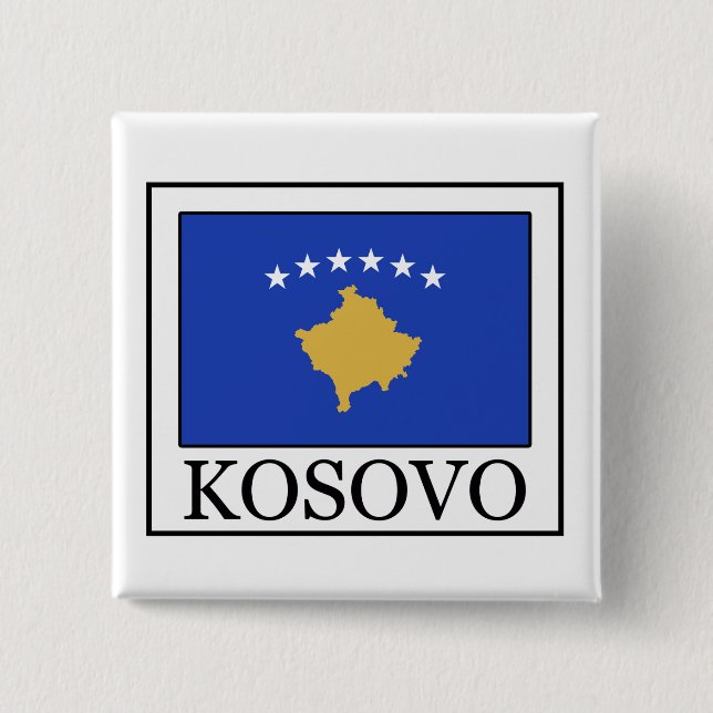 Kosovo 2 Inch Square Button (Front)