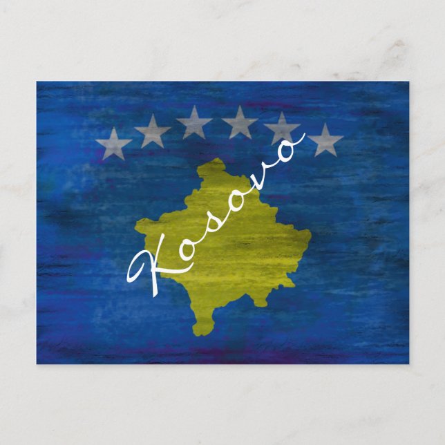 Kosovo distressed flag postcard (Front)