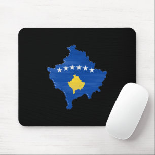 Kosovo flag and map mouse pad