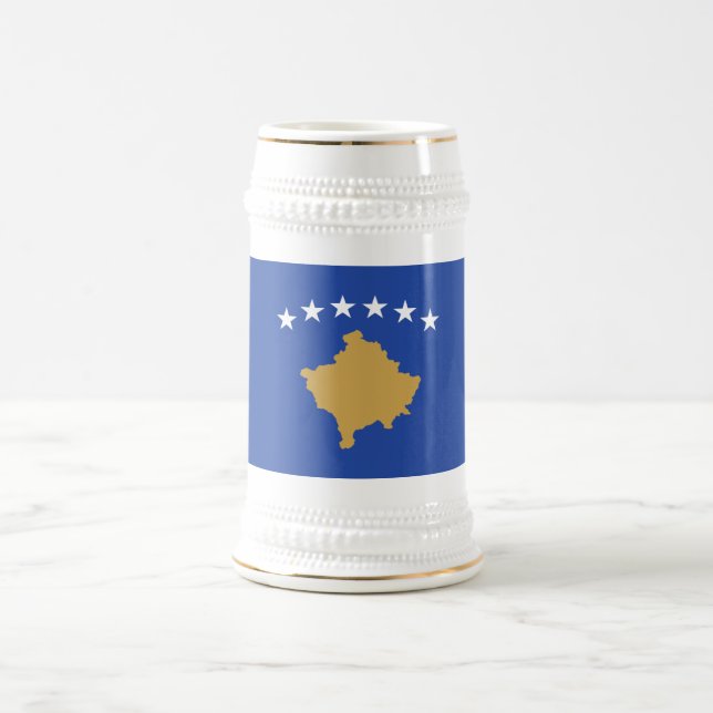 Kosovo Flag Beer Stein (Center)