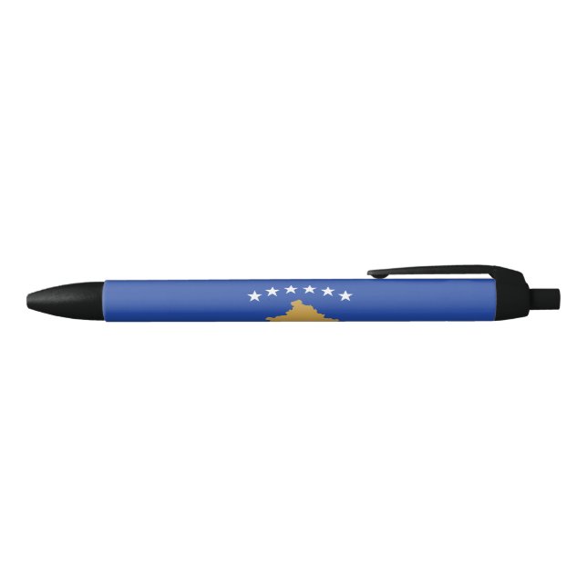 Kosovo Flag Black Ink Pen (Top)