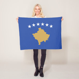 Kosovo Flag Fleece Blanket