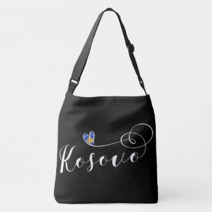 Kosovo Flag Heart, I Love Kosovo, Kosovar Crossbody Bag