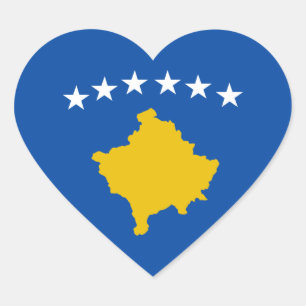 Kosovo Flag Heart Sticker