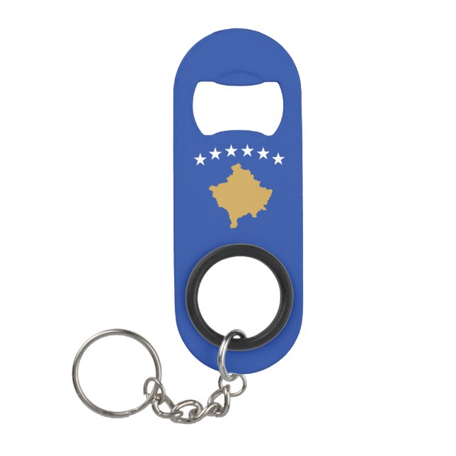 Kosovo Flag Keychain Bottle Opener (Front)