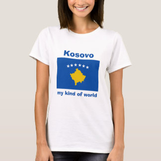 Kosovo Flag + Map + Text T-Shirt