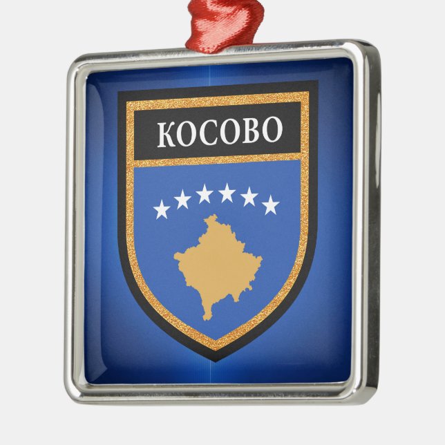 Kosovo Flag Metal Ornament (Left)