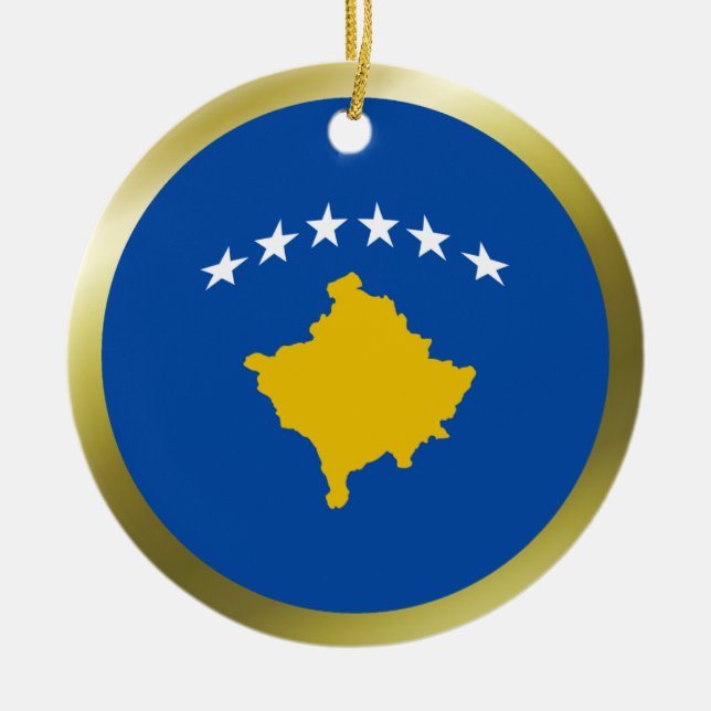 Kosovo Flag Ornament (Front)