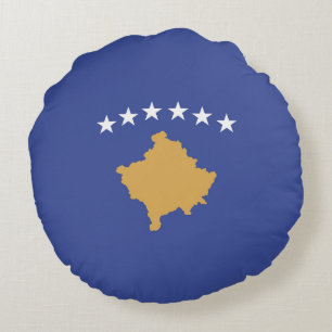 Kosovo flag round pillow