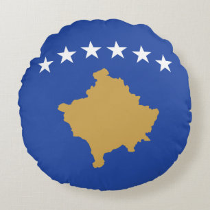 Kosovo Flag Round Pillow