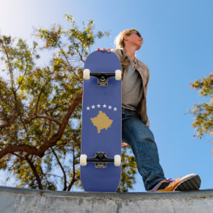 Kosovo flag skateboard