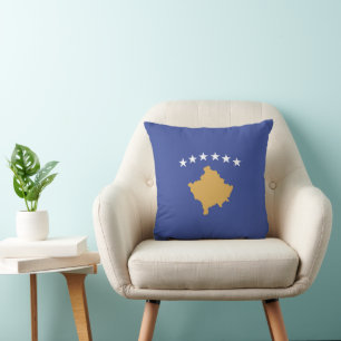 Kosovo flag throw pillow