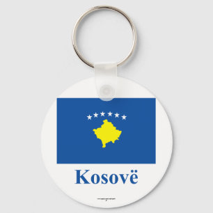 Kosovo Flag with Name in Albanian Keychain