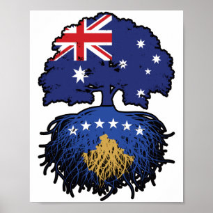 Kosovo Kosovar Australian Australia Tree Roots Poster