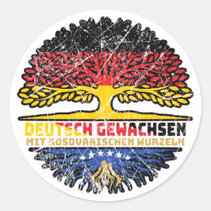 Kosovo Kosovarisch Deutsch Deutschland Baum Wurzel Classic Round Sticker