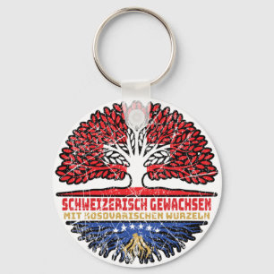 Kosovo Kosovarisch Schweizer Schweiz Baum Wurzel Keychain