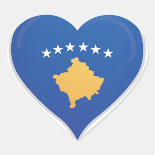 Kosovo love flag pride heart sticker
