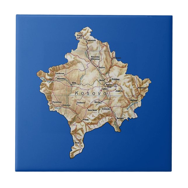 Kosovo Map Tile (Front)