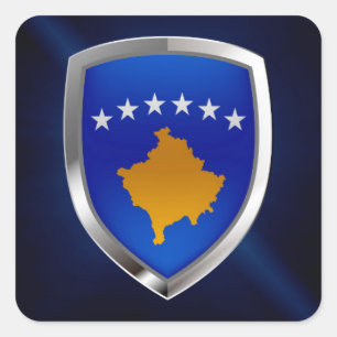 Kosovo Metallic Emblem Square Sticker