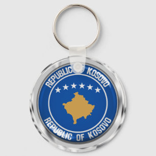 Kosovo Round Emblem Keychain