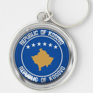 Kosovo Round Emblem Keychain