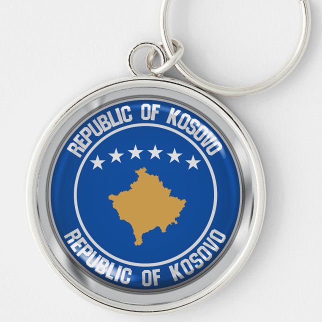 Kosovo Round Emblem Keychain (Front)
