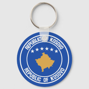 Kosovo Round Emblem Keychain