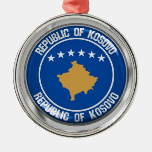 Kosovo Round Emblem Metal Ornament