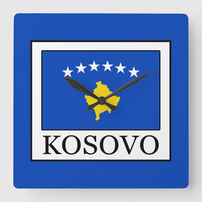 Kosovo Square Wall Clock (Front)
