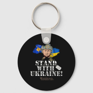 Kosovo Stand With Ukraine Volodymyr Zelenskyy Flag Keychain