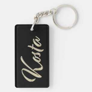 Kosta Name whitegold key trailer Keychain