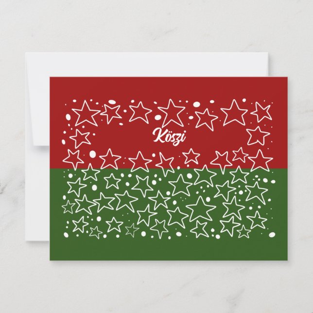 Köszi Casual Hungarian Thank You Card (Front)