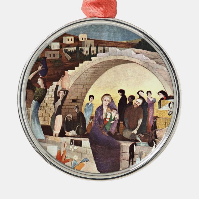 Kosztka - Mary's Well in Nazareth Metal Ornament (Front)
