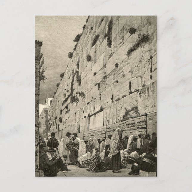 Kotel Western Wailing Wall Buraq Jerusalem Vintage Postcard (Front)