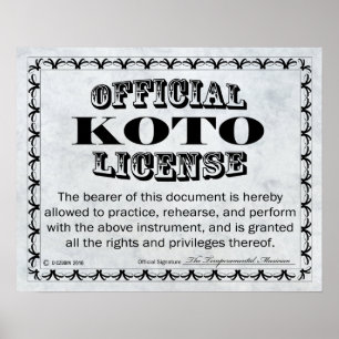 Koto License Poster