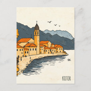 Kotor Montenegro Travel Postcard