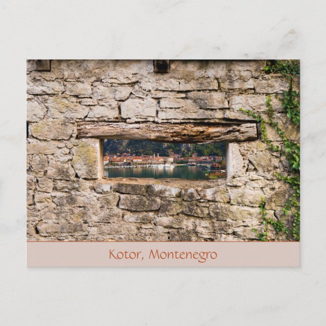 Kotor Through the Window Postcard (Front)