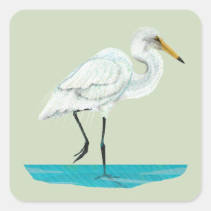 Kotuku White heron Square Sticker